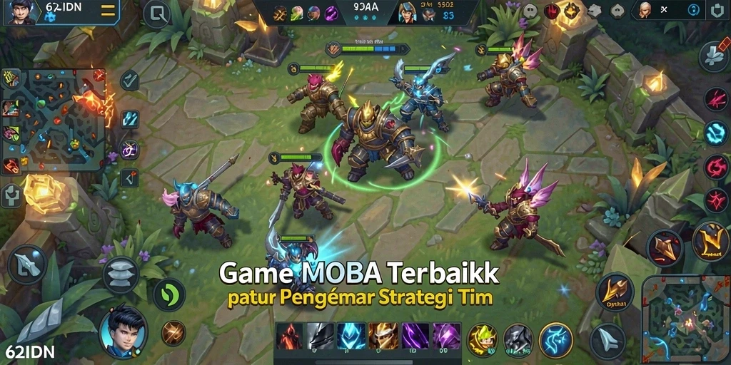 Tampilan gameplay seru di 62IDN dengan berbagai karakter.