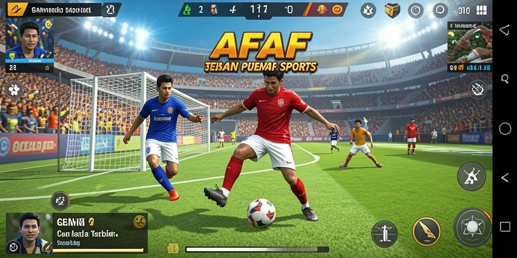 Screenshot AFAF menampilkan aksi seru pertandingan olahraga.