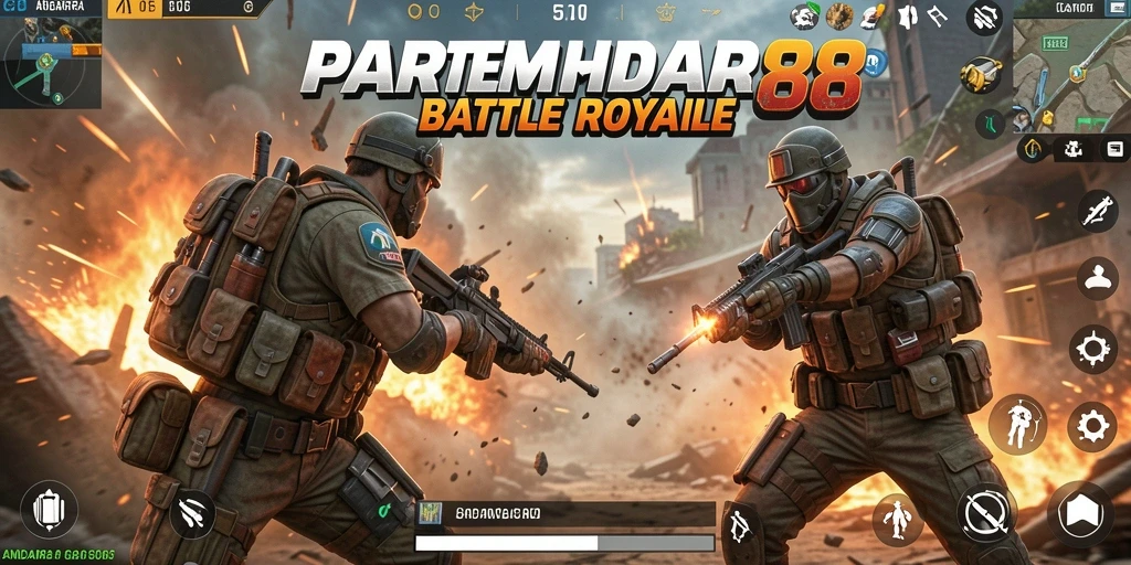Screenshot gameplay ANDARA88 menampilkan aksi seru Battle Royale.