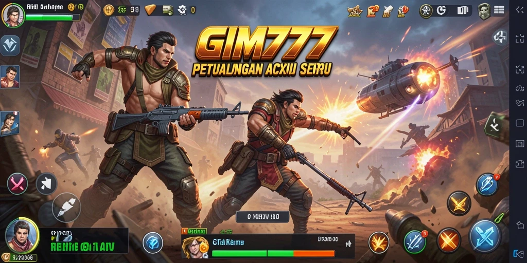Screenshot GIM777 menampilkan aksi pertempuran yang intens dan mendebarkan.