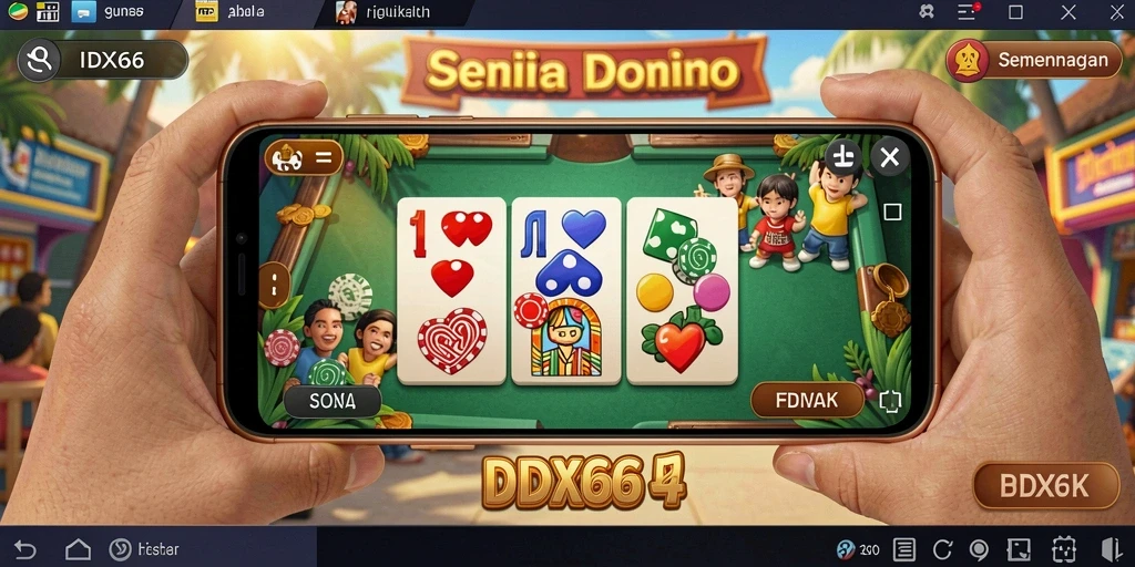 Tampilan gameplay seru dalam permainan Domino IDX66.