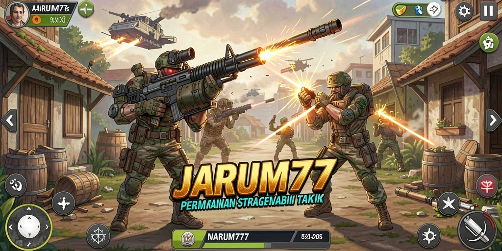 Tangkapan layar permainan JARUM77 menampilkan pertempuran strategis dan grafis yang mengesankan.