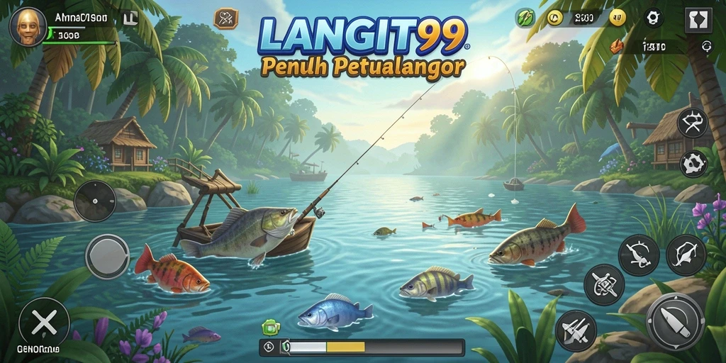Tampilan memukau dari gameplay LANGIT99 yang menampilkan aksi memancing.