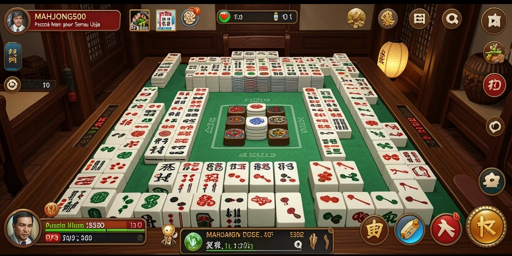 Screenshot MAHJONG500 menampilkan gameplay puzzle yang menantang dan menyenangkan.