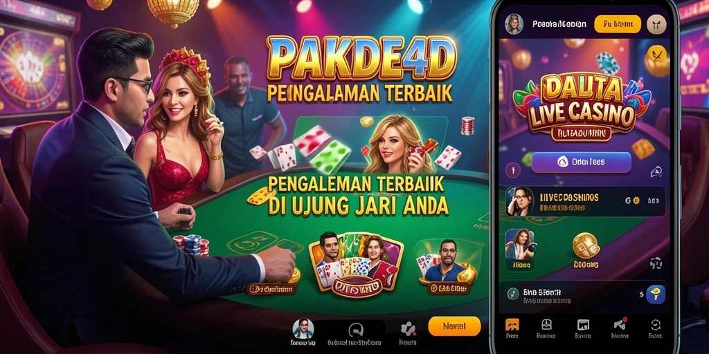 Screenshot menunjukkan dealer langsung dan gameplay menyenangkan di PAKDE4D.