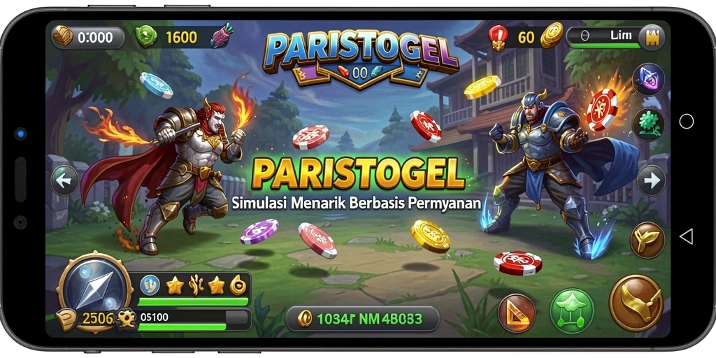 Tampilan gameplay menarik dari PARISTOGEL dengan elemen simulasi.
