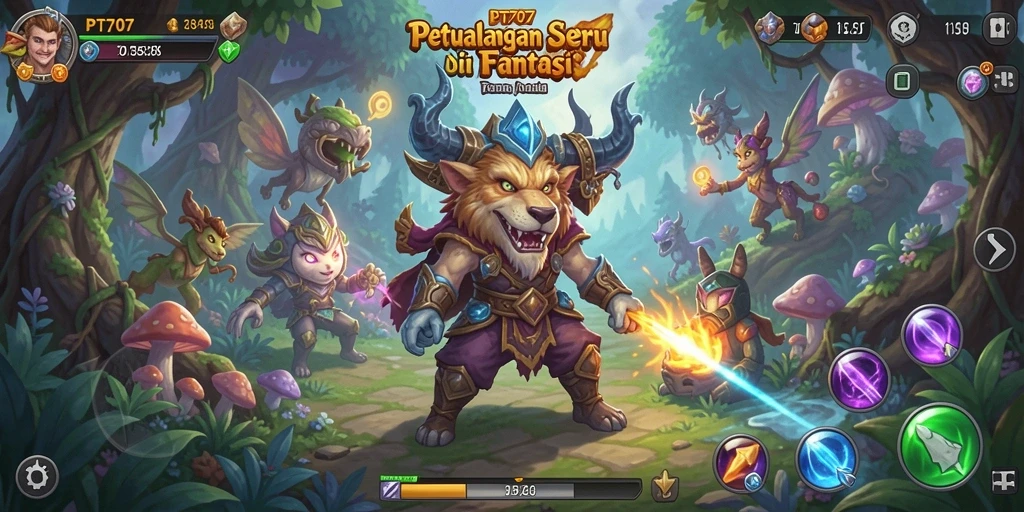 Tampilan gameplay PT707 dengan aksi petualangan yang seru dan menantang.