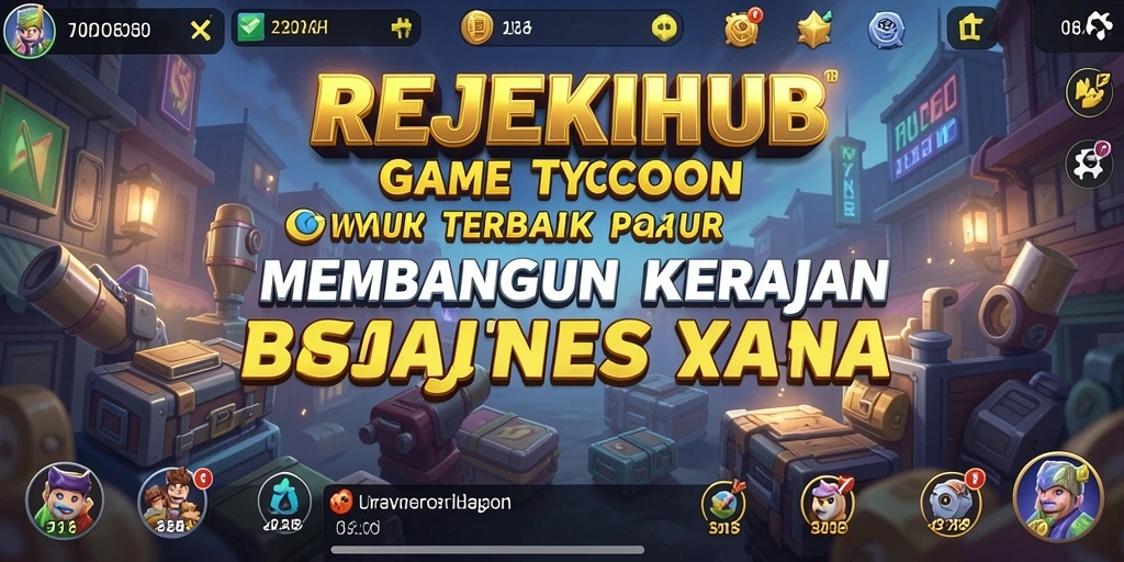 Tampilan gameplay yang menarik dalam REJEKIHUB, membangun bisnis dengan strategi.