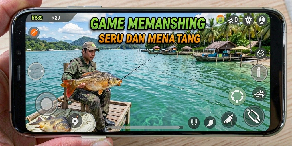 Tampilan gameplay RR89 yang menampilkan pengalaman memancing yang menyenangkan.