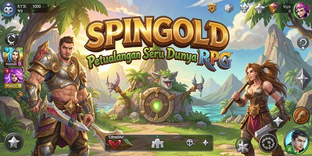 Tampilan gameplay RPG yang menakjubkan dalam SPINGOLD.