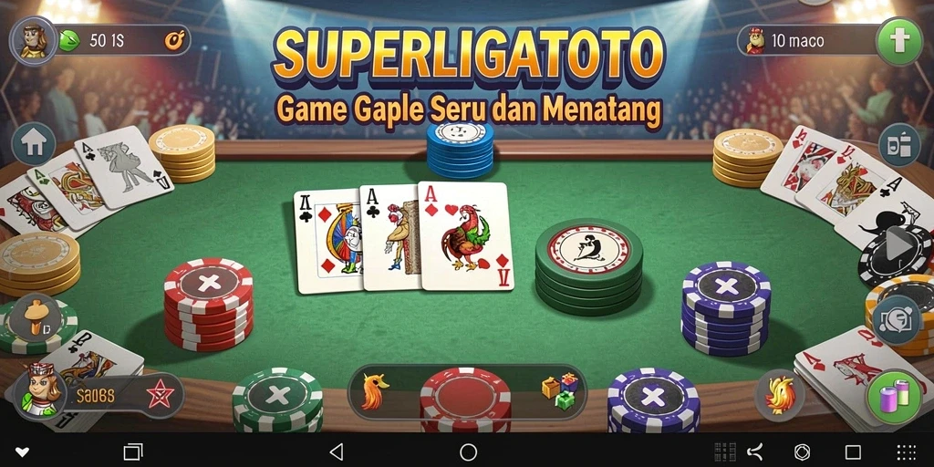 Screenshot dari gameplay Gaple SUPERLIGATOTO yang menarik dan interaktif.