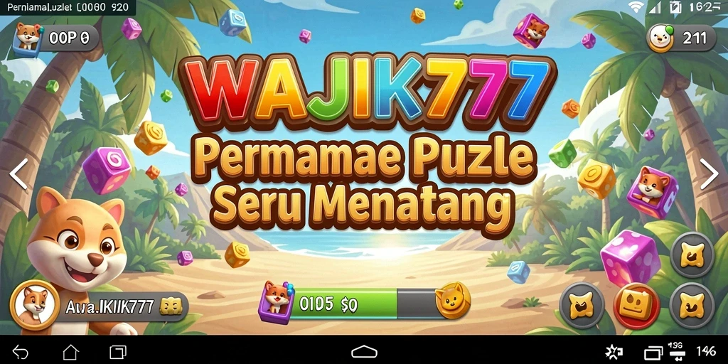 Screenshot utama WAJIK777 menampilkan gameplay Puzzle yang menarik.